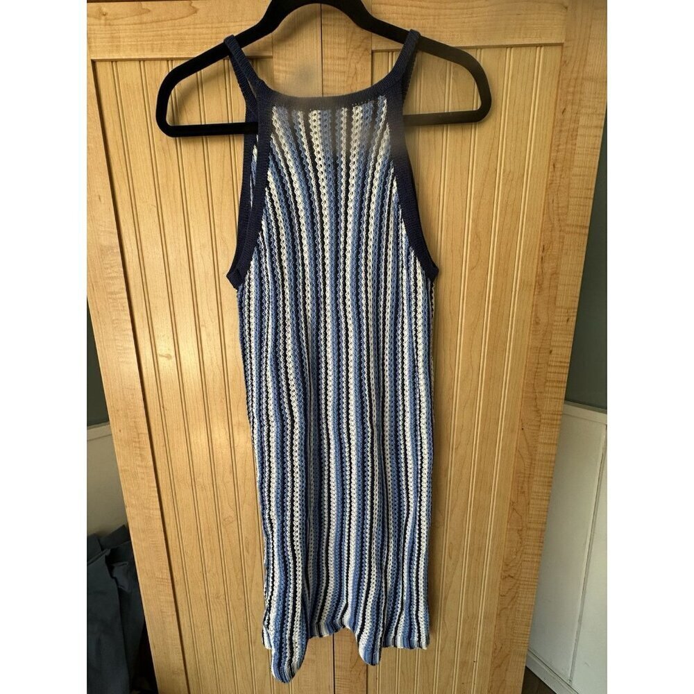 C&C California Summer / Swim Cover Up Knit Dress Size Small Blue White NWT - Picture 5 of 5